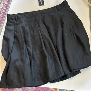 NWT Hot Topic Womens XL Pleated Black Miniskirt Button Side Zip Gothic - Picture 1 of 4