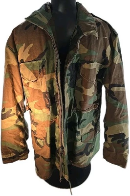 Coat, Cold Weather: Field, camouflage Pattern, size small 100% Cotton Lining - Image 1 of 4