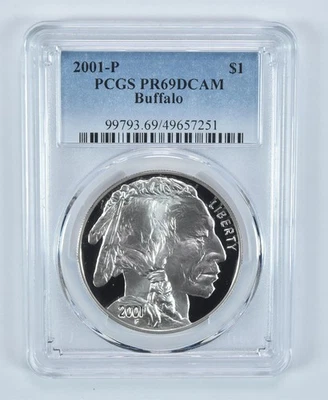 2001-P Buffalo Commemorative Dollar PR69 DCAM PCGS Blue Label *9768 - Image 1 of 4