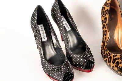 Steve Madden Black,White,  Poka Dot  ,Red Stiletto Heels Size 8M - Image 1 of 4