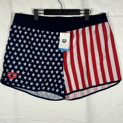 ARENA Woman's Standard Official USA Swimming National Team Flag Shorts Size XL  - Image 1 of 4