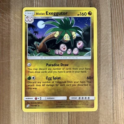 Pokémon TCG Alolan Exeggutor Sun & Moon - Team Up 115/181 Regular Rare - Image 1 of 2