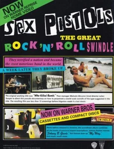 RARE 1993 The Great Rock N Roll Swindle Print-Ad/Sex Pistols-Johnny Rotten - Bild 1 von 1