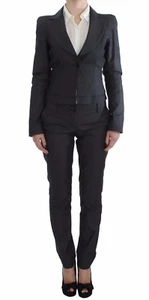 EXTE Suit Pants Blazer Two Piece Gray One Button Jacket IT42 / US8 / M RRP $100 - Picture 1 of 12
