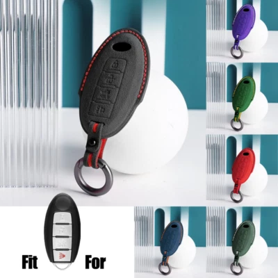 Suede Leather Car Key Case Cover For Infiniti EX35 FX35 Q50 Q60 QX50 QX60 QX70 Foto 1 de 4