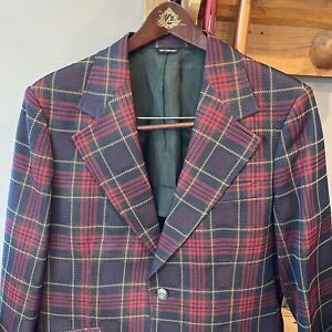 Vintage Jaymar 2 Button Blazer Sport Coat Jacket Men’s ￼40 Multicolor Plaid
