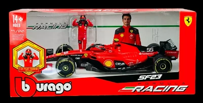 1:24 Bburago Bur 26809/55 Carlos Sainz Jr.Ferrari SF-23 #55 W/Figura 2023 - Immagine 1 di 2