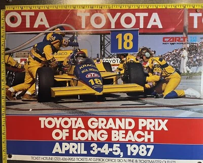 Carrito Toyota Grand Prix Long Beach 1987 IndyCar Michael Andretti póster original Foto 1 de 4