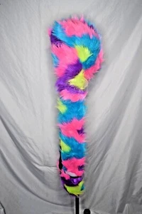 Hat Scarf Bright Colorful Animal Hat with Ears and Paws Pink Blue Yellow Purple - Picture 1 of 7