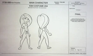 Disney's Kim Possible 2002 Estudio de Producción Copia Personaje Modelo Guía Página - Imagen 1 de 2