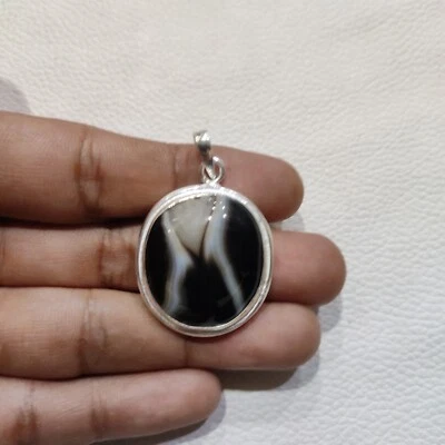 Ciondolo pietra preziosa agata in argento sterling 925 ciondolo fatto a mano ... - Immagine 1 di 4