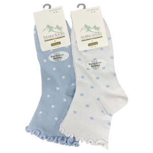 Sierra Socks Women's Bamboo Low Cut Quarter 2 & 4 Pair Lettuce Edge Ruffle Socks - Picture 1 of 48