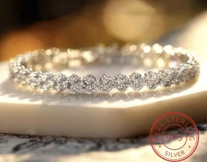 *AUTHENTIC* 5ct MOISSANITE Bracelet.. 14k White Gold Plated. MSRP $229.00 - Picture 1 of 13