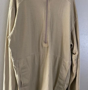 Polartec Grid Fleece Pullover Small Short Tan - Picture 1 of 3