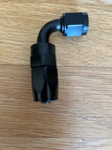 90 Degree Fitting, Hose End 90 Degree, 6 AN Hose to Female 6 AN Black Anodized - Picture 1 of 4