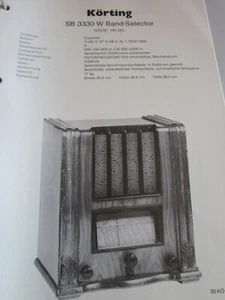 Schaltplan N Radio Körting SB 3330 W Band Selector, 1936 - Bild 1 von 2