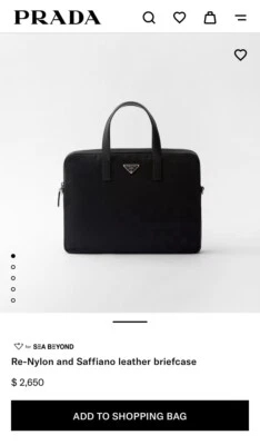 Maletín negro vintage para computadora portátil PRADA TS para hombre Foto 1 de 2