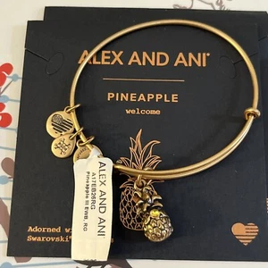 Alex and Ani "PINEAPPLE III" Rafaelian Gold Bangle Bracelet ~ NWT & CARD! - Picture 1 of 3