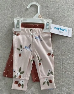 NWT Carter’s Baby PREEMIE Two Piece Pants Set Hummingbirds/Polka Dots Up to 6 lb - Picture 1 of 6