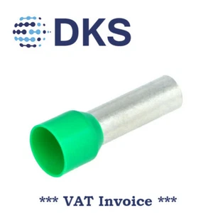 Bootlace Ferrule Insulated 16mm2 18mm Tinned Green QTY=10 Standard 1 002083 - Picture 1 of 2