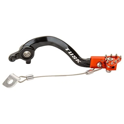 Tusk Aluminum Brake Pedal Orange Tip Compatible with KTM 65 SX 2009-2021 - Image 1 of 3