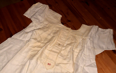 Antikes Damen Unterhemd Hemd Unterwäsche Nachthemd Inne Angeraut (9144) • 16.99€