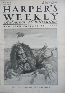 1901 Harper's Weekly Journal Magazine January 12, Frost Print, East River Bridge - Picture 1 of 9
