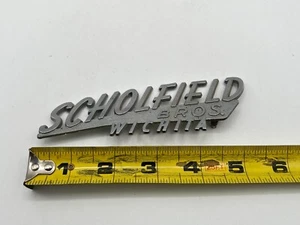 Vintage Metal Dealer Dealership Emblem / Badge - Scholfield Bros Wichita, Kansas - Picture 1 of 4