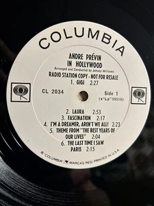 ANDRE PREVIN In Hollywood 1963 COLUMBIA Promo Edition LP Record Piano Jazz Pop - Picture 1 of 9