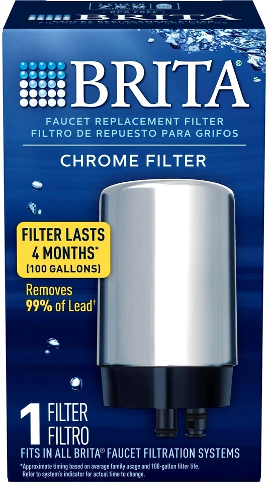 BRITA Faucet Replacement Filter 1 Chrome Filter Lasts 4 Months (BRAND NEW) - Image 1 of 1