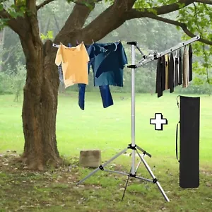 Wäschespinne Wäscheständer Outdoor tragbar faltbar 4 Arme Wäscheleine Trockner - Bild 1 von 10
