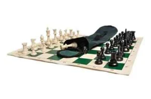 Quiver Chess Set Combo - Triple Weighted Pieces | Vinyl Chess Board | Quiver Bag - Picture 1 of 2