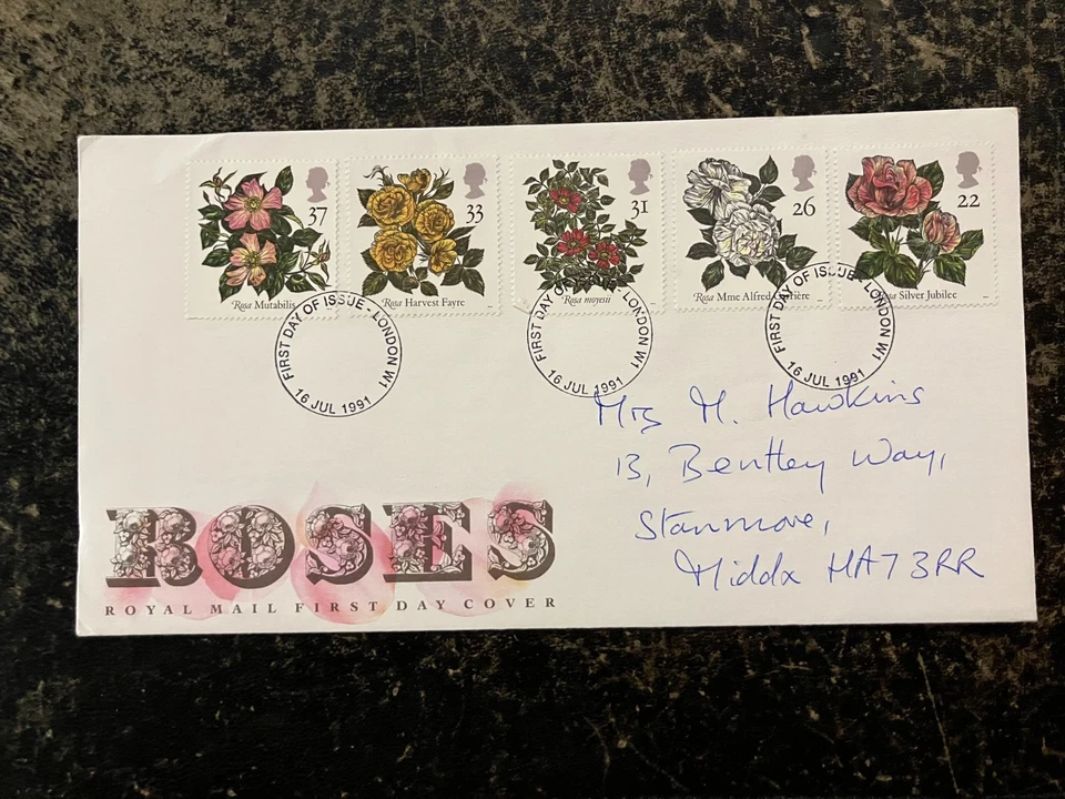 Reino Unido 1991 - Sellos de rosas FDC Londres W1 Foto 1 de 1