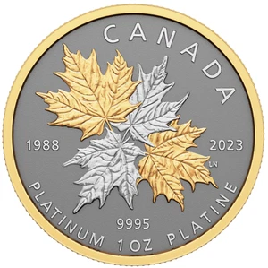 2023 Canada $300 Maple Leaf Forever - Pure Platinum Coin, Scarce Issue - Picture 1 of 4