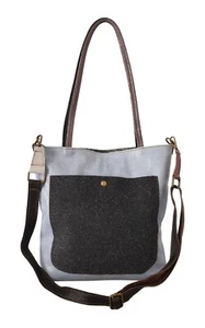 EBARRITO Bag Beige Gray Black Leather Shoulder Strap Tote Women Borse RRP $350 - Picture 1 of 9