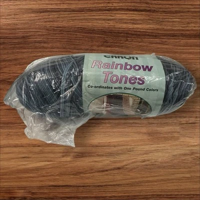 One New Skein Caron Rainbow Tones Yarn Denim Tones 602 Variegated Blue - Image 1 of 4