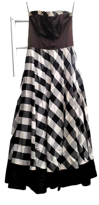 Vintage Jessica McClintock Gunne Sax Dress Size 9 Black & White Checker - Image 1 of 4