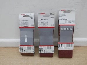 BOSCH 65mm x 410mm SANDER SANDING BELTS 40G 80G 100GRIT X 9 MIXED - Picture 1 of 2
