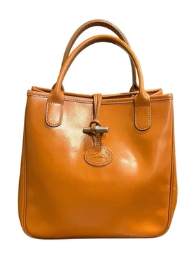 Longchamp Vintage Roseau Camel Brown Leather Handle Bag - Image 1 of 4