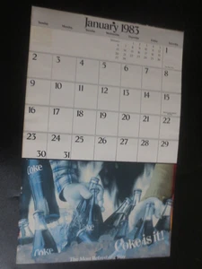 Official Bottler's Coca Cola Annual Calendar for 1983 1st page faded - Picture 1 of 10