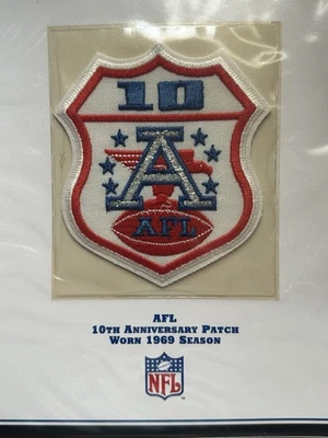 AFL 10th Patch Willabee Ward Anniversary Patch Collection NFL w Card 1969 Season - Image 1 of 3