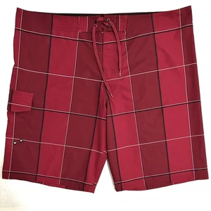 Op OPFlex Trunks Mens 42 Red Plaid Ocean Pacific Board Shorts 4-Way Stretch Swim - Picture 1 of 12