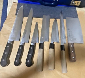 Japan Kitchen Knife Chef Knife Set With Case Used #1 - Picture 1 of 2