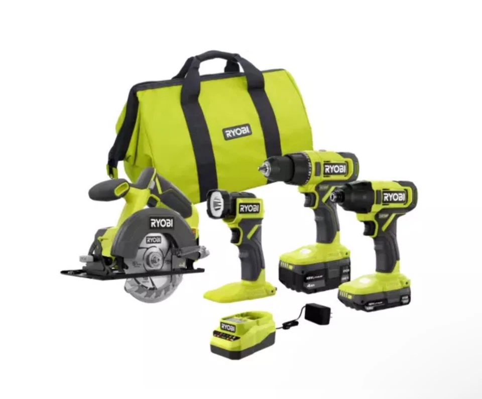 Ryobi 18V 4- Tool Combo Kit - Image 1 of 1