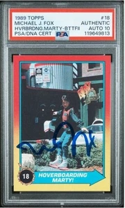 1989 Topps Michael J Fox Signed Back to the Future II Card #18 PSA/DNA Auto 10 - Picture 1 of 3