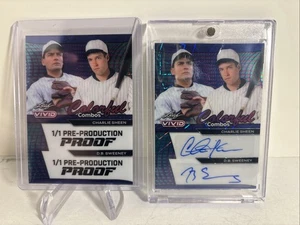 2024 Leaf Vivid Charlie Sheen/ DB Sweeney Dual Auto Colorful Combos 1/1 w/ Proof - Picture 1 of 6