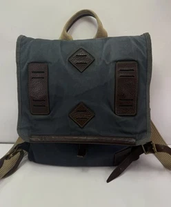 Will Leather Goods Vintage Leather & Canvas Backpack Computer Bag Padded 14x15” - Picture 1 of 17
