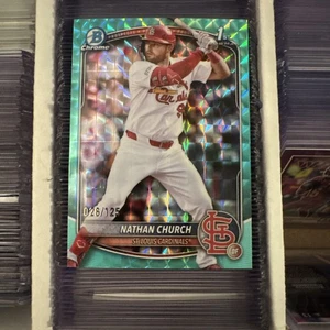 Nathan Church 2025 Bowman Chrome #BCP-192 1st Aqua Geometric Refractor /125 - Bild 1 von 2