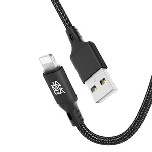 USB-A auf 8-Pin Nylon Ladekabel für Apple iPhone, iPad - schwarz 0,5m - 3m - Bild 1 von 8