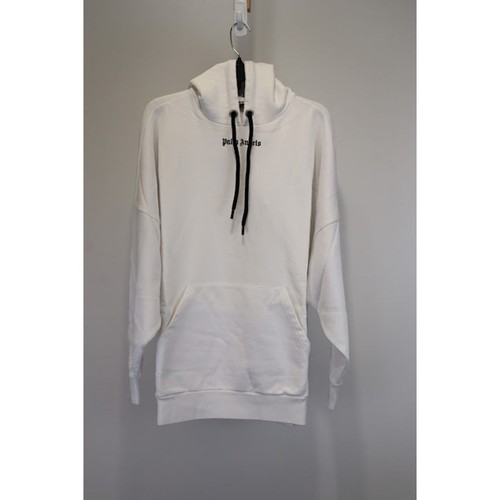 Felpa con cappuccio Palm Angels Classic Logo Over colore bianco nero nuova con etichetta Medium